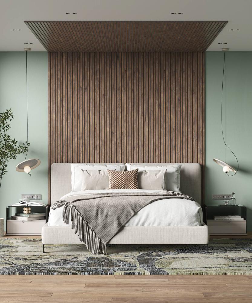 Акустическая панель, серый войлок, 2750х600х19мм, рейки МДФ дуб Старинный натуральный